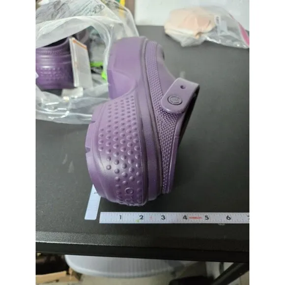 NWT Crocs Purple Stomp Clog Mens 5 Womens 7 Comfort Sandals Summer Chunky Goth