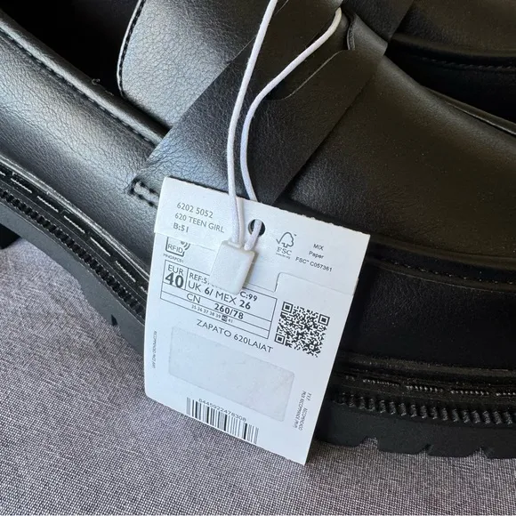 NWT Mango Women's Black Platform Loafers size 40