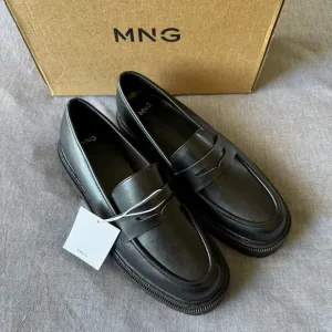 NWT Mango Women's Black Platform Loafers size 40