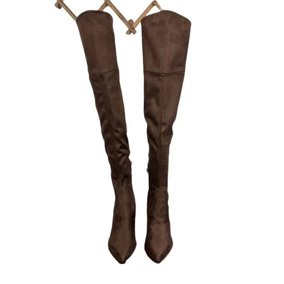 NWT MARC FISHER OKUN TALL HERLED BOOTS IN COLOR DARK BROWN WOMENS SIZE 7.5