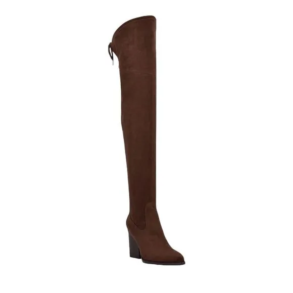 NWT MARC FISHER OKUN TALL HERLED BOOTS IN COLOR DARK BROWN WOMENS SIZE 7.5