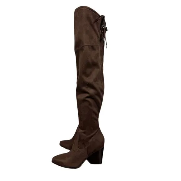 NWT MARC FISHER OKUN TALL HERLED BOOTS IN COLOR DARK BROWN WOMENS SIZE 7.5