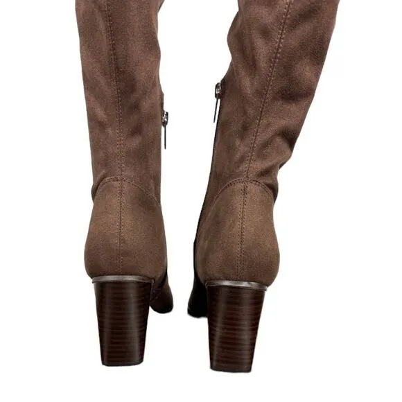 NWT MARC FISHER OKUN TALL HERLED BOOTS IN COLOR DARK BROWN WOMENS SIZE 7.5