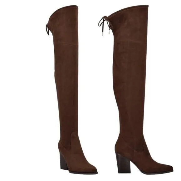 NWT MARC FISHER OKUN TALL HERLED BOOTS IN COLOR DARK BROWN WOMENS SIZE 7.5