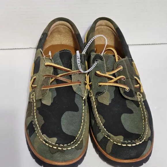 NWT Polo Ralph Lauren Shoes Men's 9  Camo Deck Polo Country Suede Leather
