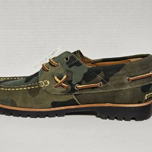 NWT Polo Ralph Lauren Shoes Men's 9  Camo Deck Polo Country Suede Leather