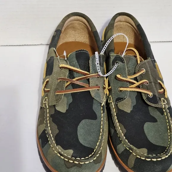 NWT Polo Ralph Lauren Shoes Men's 9  Camo Deck Polo Country Suede Leather