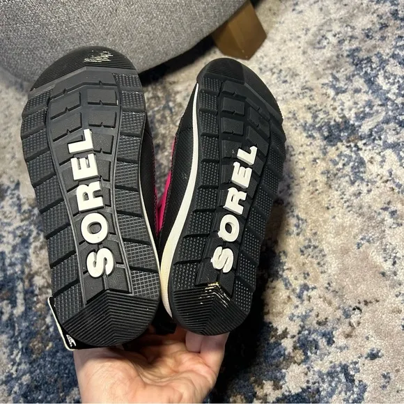 NWT Sorel Cactus Pink &amp; Black Whitney II Puffy Waterproof Winter Boots Size 10