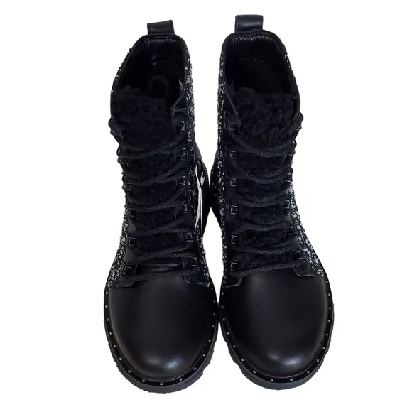NWT Sorel lennox 5.5 lace up waterproof leather ankle combat boots black winter