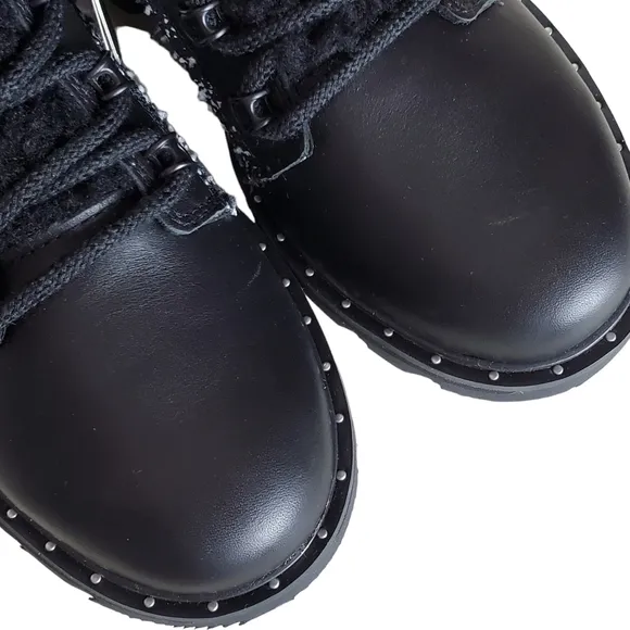 NWT Sorel lennox 5.5 lace up waterproof leather ankle combat boots black winter