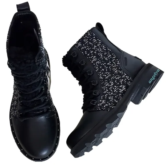 NWT Sorel lennox 5.5 lace up waterproof leather ankle combat boots black winter