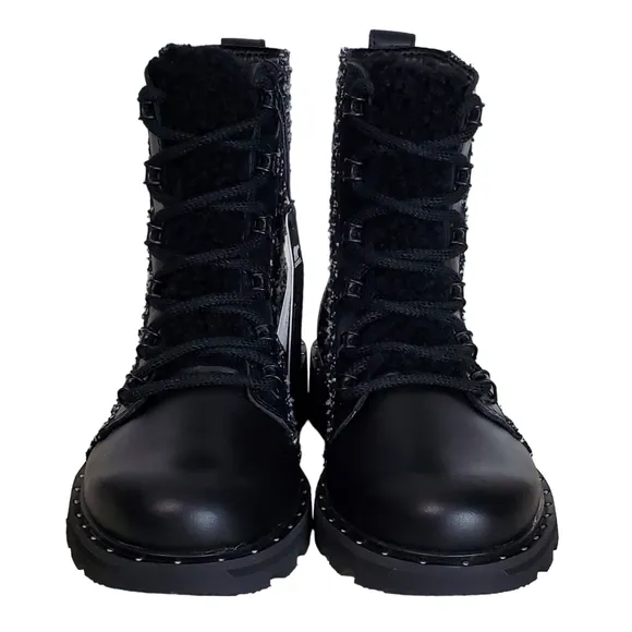 NWT Sorel lennox 5.5 lace up waterproof leather ankle combat boots black winter