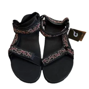 NWT Teva Terra Sandals 11 Black Hook Loop Strap Water Boat Hiking Flame Outdoor