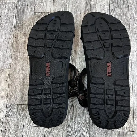 NWT Teva Terra Sandals 11 Black Hook Loop Strap Water Boat Hiking Flame Outdoor