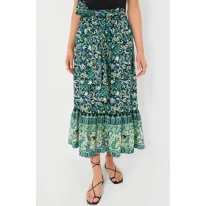 NWT | Tuckernuck Batik Floral Hampton Pull On Cotton Long Skirt Small