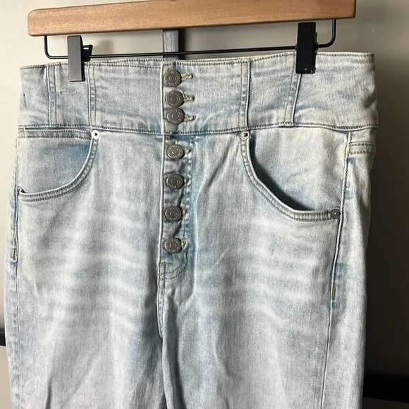 NWT Veronica Beard Katherine Corset-Waist Extra High Rise Jeans Size 31