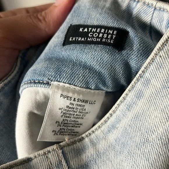 NWT Veronica Beard Katherine Corset-Waist Extra High Rise Jeans Size 31