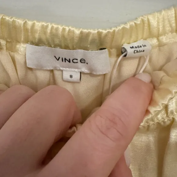 NWT Vince High Waisted Gold Tea Length Skirt Size 8