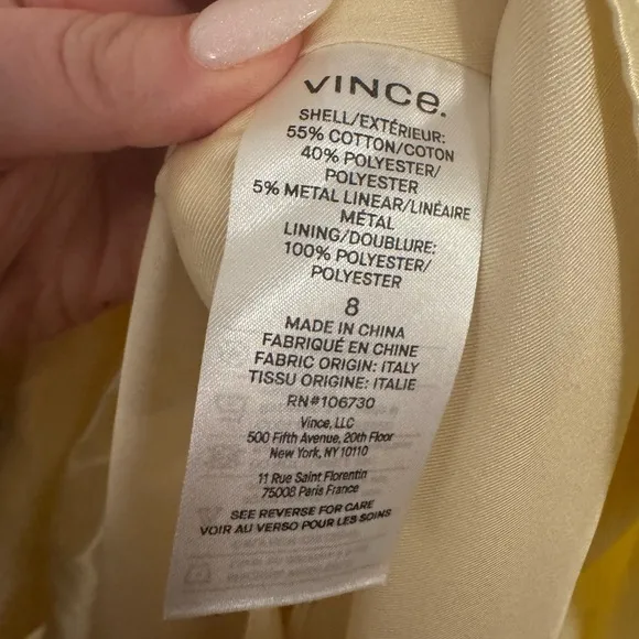 NWT Vince High Waisted Gold Tea Length Skirt Size 8