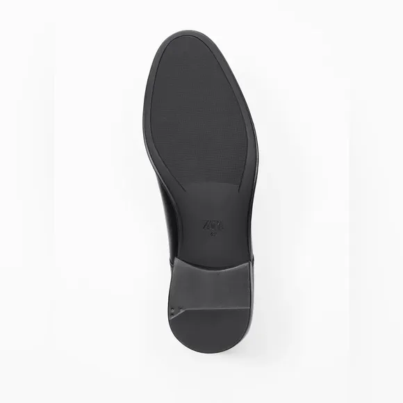 NWT. Zara Man  Black Leather Monk Style Shoes. Size 10.