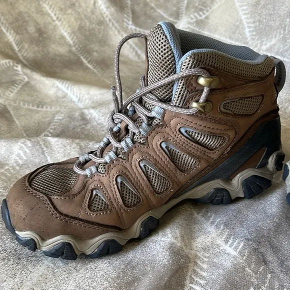 Oboz Sawtooth Il Mid Rise Hiking Boots Brown &amp; Blue Women BDry Waterproof Sz 7.5