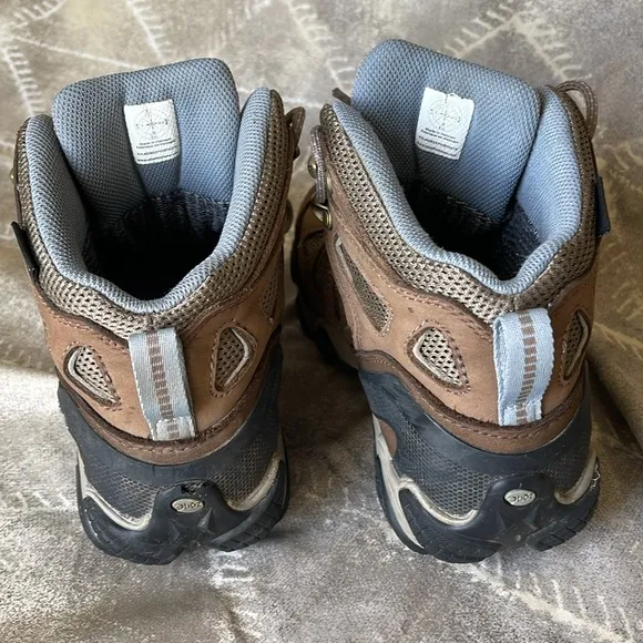 Oboz Sawtooth Il Mid Rise Hiking Boots Brown &amp; Blue Women BDry Waterproof Sz 7.5