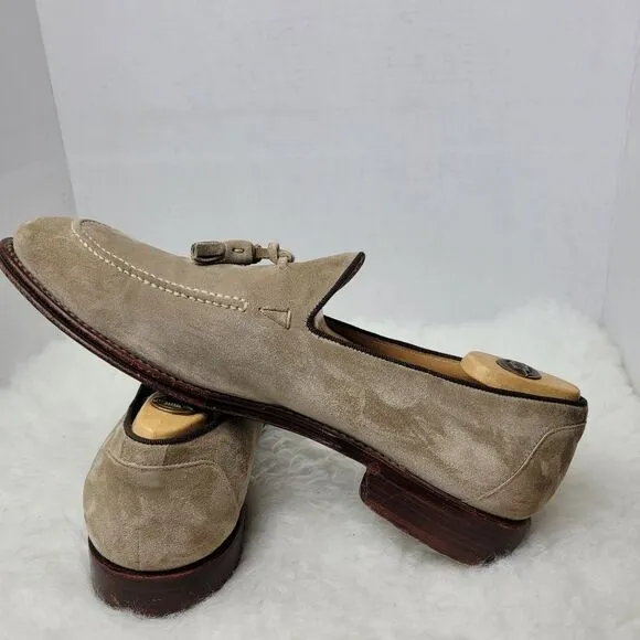 O'Keeffe Ian Gray Suede Loafer Tassels Mens Shoes Size 8.5