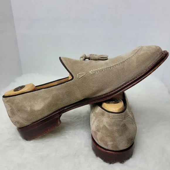 O'Keeffe Ian Gray Suede Loafer Tassels Mens Shoes Size 8.5