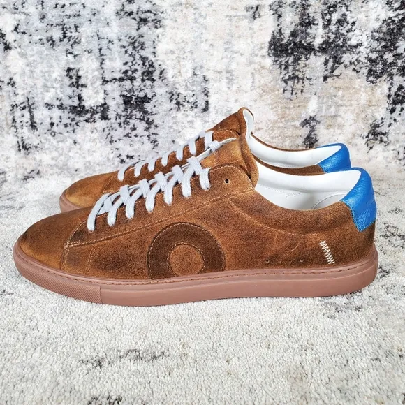 Oliver Cabell Men's Low 1 Military Sneacker Brown Blue Suede Size 42/9