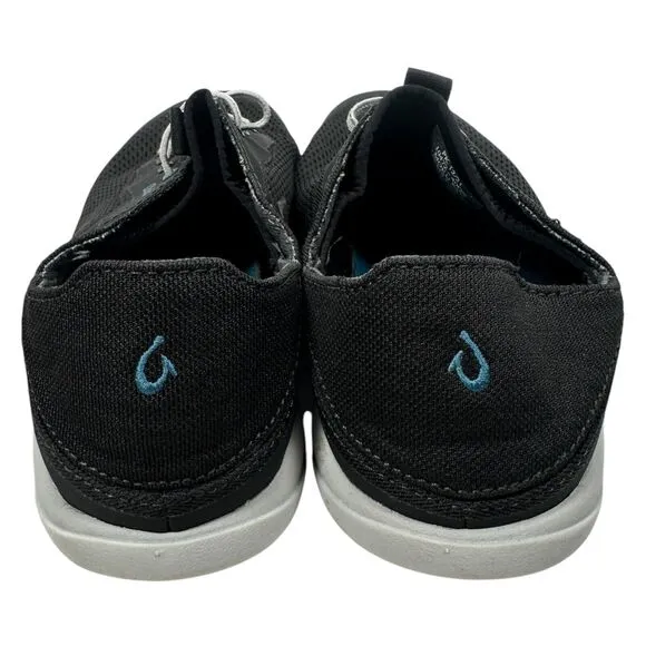 Olukai Moku Pae Men’s Boat Shoes Men’s US 9 Black Quick-Drying Lace Up Sneakers