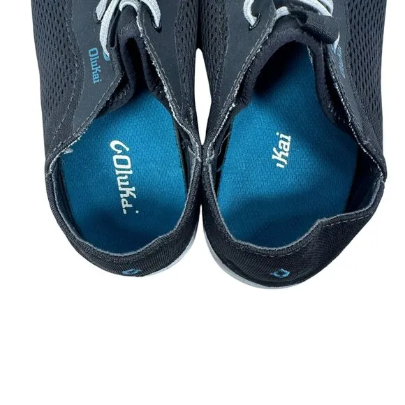 Olukai Moku Pae Men’s Boat Shoes Men’s US 9 Black Quick-Drying Lace Up Sneakers