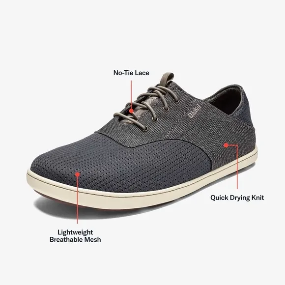 Olukai Nohea Moku Men’s No Tie Boat Shoes Size 11