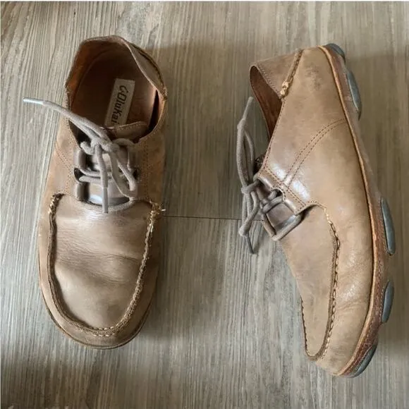 Olukai Ohana Brown Lace Up Nubuck Leather Shoes Mens Size 9.5