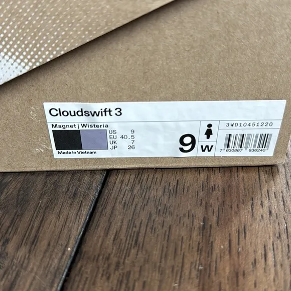 On Cloudswift 3 Womens Athletic Shoes 9 EU 40.5 Black Purple NIB
