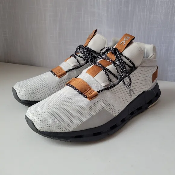 On Running Cloudnova Men's White and Pecan Running Shoes size 13