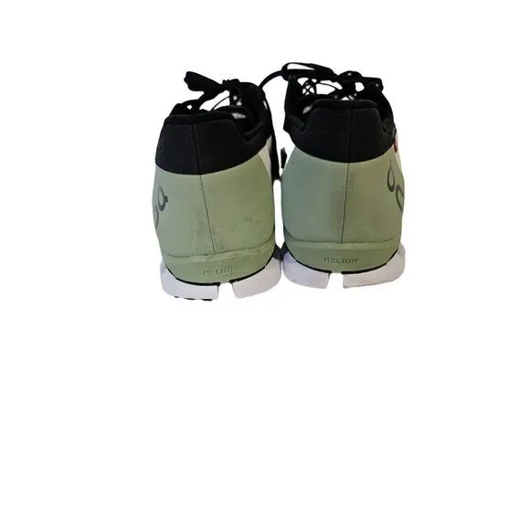 On Running On Cloud white, black and green running shoes. Size 10.5.