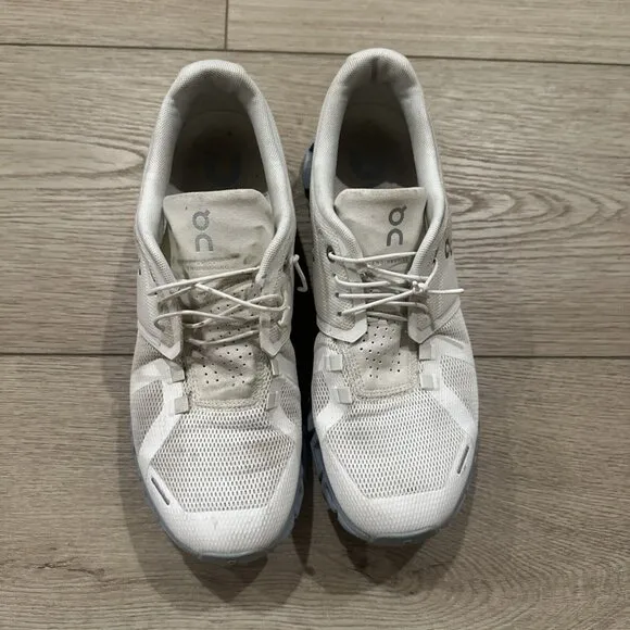 ON Women's Cloud 5  White Blue Running Sneakers Shoes Size 9.5 US
