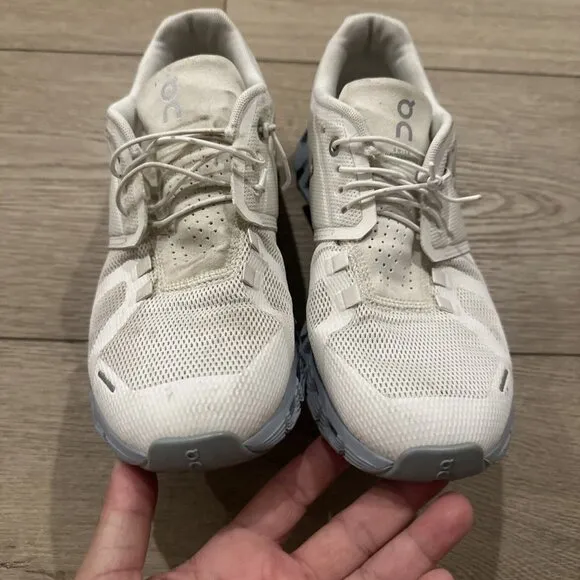 ON Women's Cloud 5  White Blue Running Sneakers Shoes Size 9.5 US