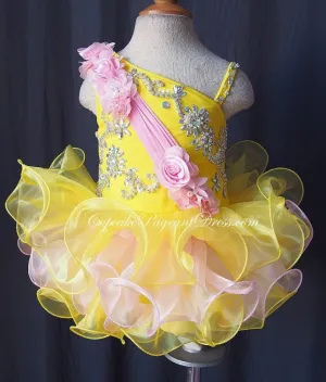 One Shoulder Infant/toddler/baby/children/kids Girl's Pageant Dress