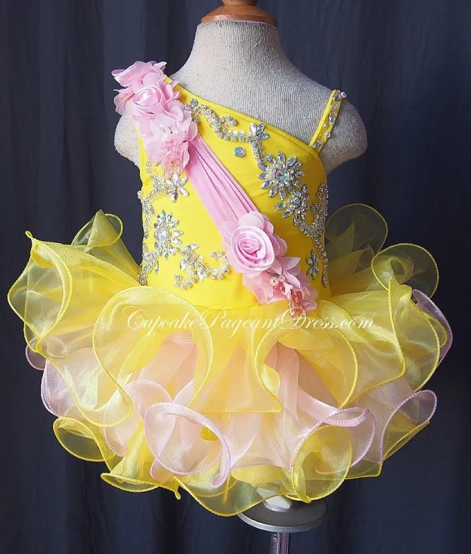 One Shoulder Infant/toddler/baby/children/kids Girl's Pageant Dress