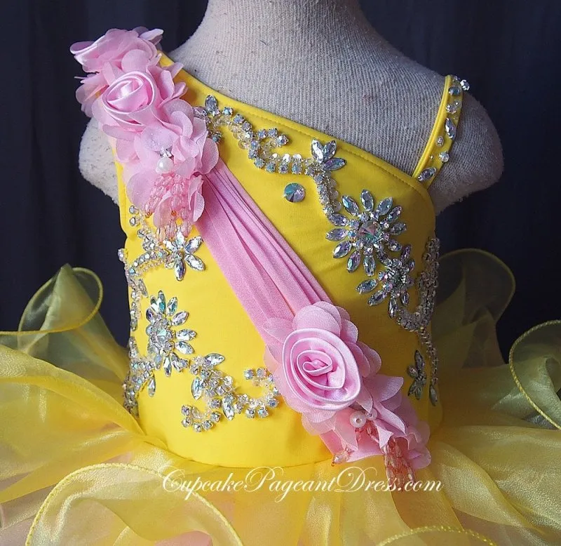 One Shoulder Infant/toddler/baby/children/kids Girl's Pageant Dress