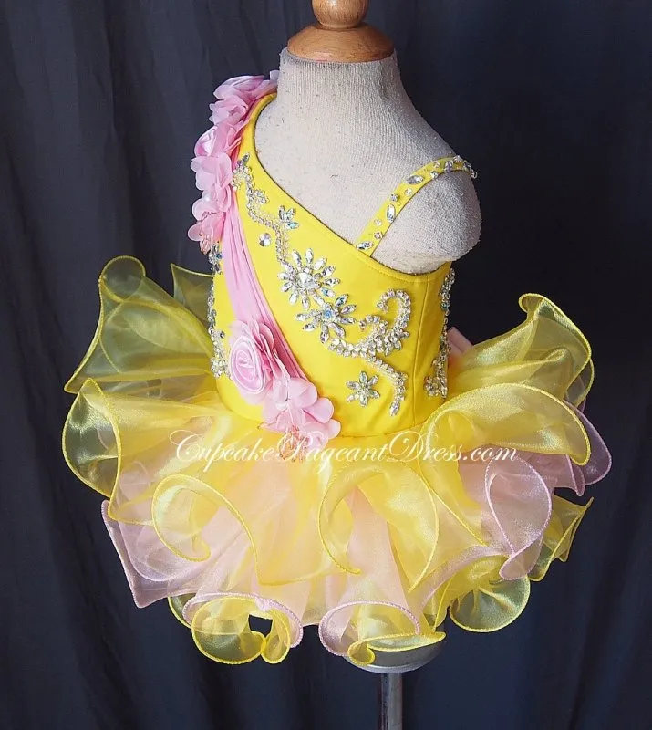 One Shoulder Infant/toddler/baby/children/kids Girl's Pageant Dress