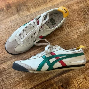 Onitsuka Tiger by Asics White and Green Athletic sneakers