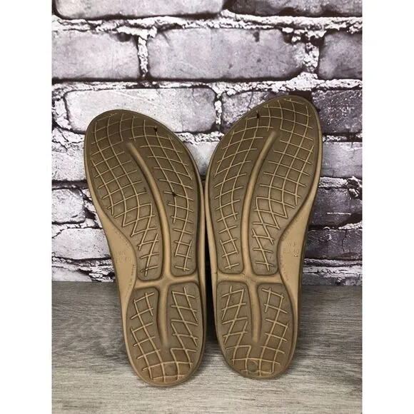 Oofos Oolala Camel Nude Rubber Thong Lightweight Sandals Women Sz 40EU/9M US