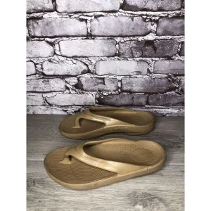 Oofos Oolala Camel Nude Rubber Thong Lightweight Sandals Women Sz 40EU/9M US