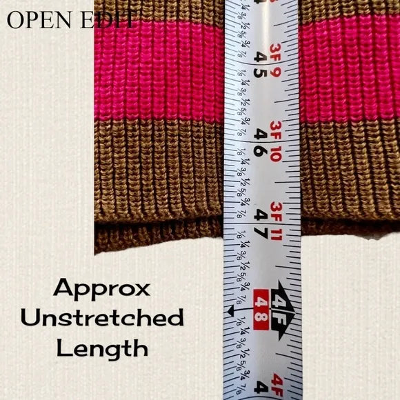 OPEN EDIT Striped ColorBlock Short Sleeve Lightweight Knitted Midi Dress