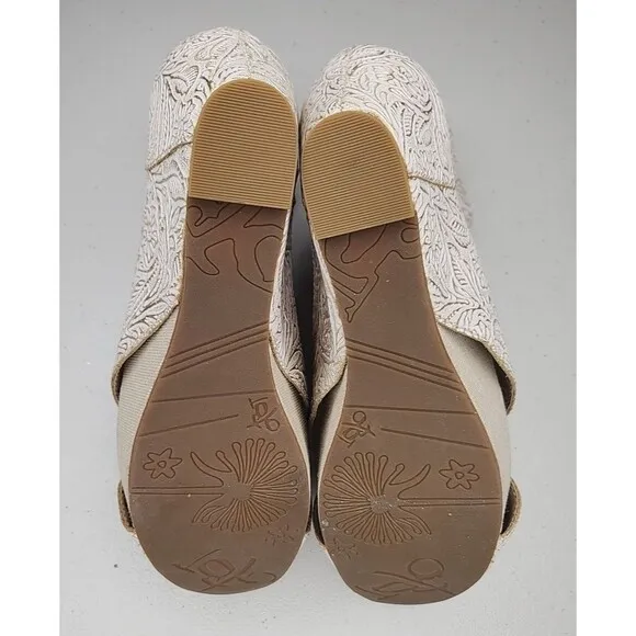 OTBT Hobart Embossed Leather Adjustable Ankle Strap Sandals Wedge Women 11M EUC