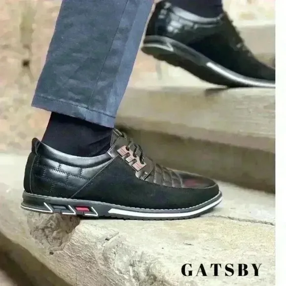 Oxford Derby Orthopedic Leather Shoes Gatsby Mens Sneaker Black USA size 9 US