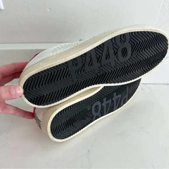 P448 Women's Shoes John Peakary White Silver Lace Up Sneakers 37 EU / 7 US