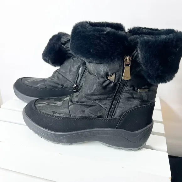 PAJAR New Winter Camouflage black SNOW Boots Faux Fur Ice Picks WATERPROOF 7 7.5